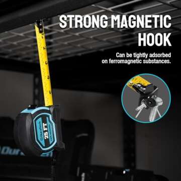 DURATECH Magnetic Tape Measure: Durable & Precise 25FT