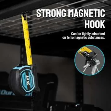 DURATECH Magnetic Tape Measure: Durable & Precise 25FT