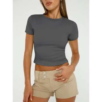 AUTOMET Womens 3 Piece Short Sleeve Shirts - Y2K Fashion Essentials for Summer 2025