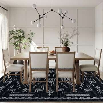 STARUIA Washable 8x10 Area Rug - Soft Aztec Design for Home