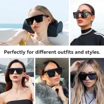 Dollger Square Oversized Sunglasses for Men Women Fashion