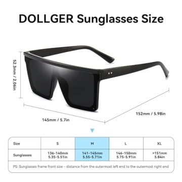 Dollger Square Oversized Sunglasses for Men Women Fashion