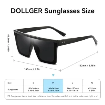 Dollger Square Oversized Sunglasses for Men Women Fashion