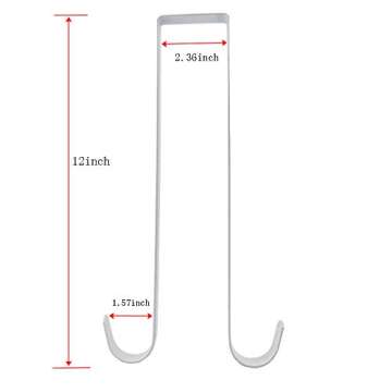 Nxtop 12 Inch Double Side Wreath Hanger - Over The Door Metal Hook for Christmas Wreath - Holds 2 Wr...