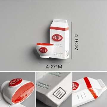 Kaolituis 10pcs Food-Shaped Cute Fridge Magnets Set