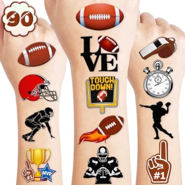 90 PCS Football Temporary Tattoos for Kids' Parties