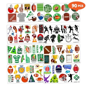 90 PCS Football Temporary Tattoos for Kids' Parties