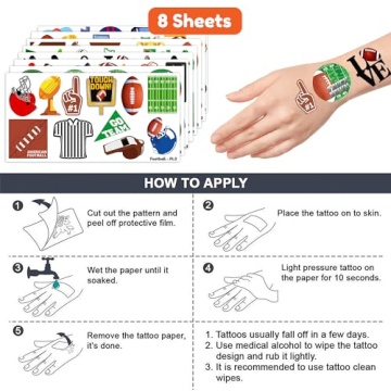 90 PCS Football Temporary Tattoos for Kids' Parties