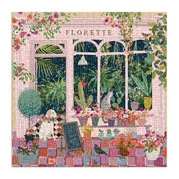 Galison Florette Puzzle, 500 Pieces, 20” x 20” – Floral Jigsaw Puzzle with a Beautiful Illustr...
