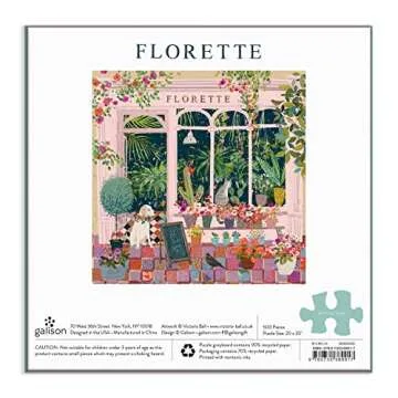Galison Florette Puzzle, 500 Pieces, 20” x 20” – Floral Jigsaw Puzzle with a Beautiful Illustration by Victoria Ball – Thick Sturdy Pieces, Challenging Family Activity, Makes a Great Gift