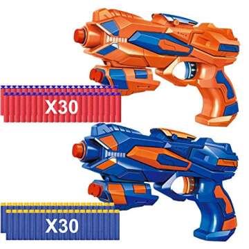 POKONBOY 2 Pack Blaster Guns Toy Guns for Boys with 60 Pack Refill Soft Foam Darts for Kids Birthday...
