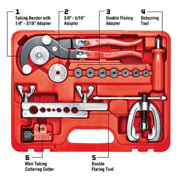 Powerbuilt 14 Piece Master Tubing Service Kit, Cutting, Bending, Flaring Metal Tubes, HVAC, Car Repa...