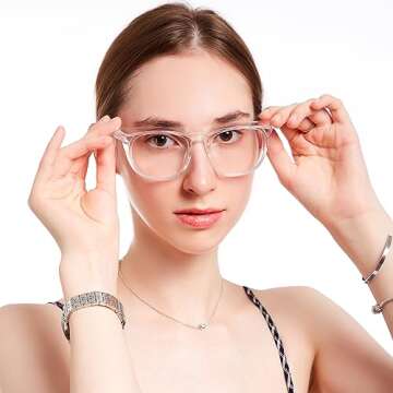TOREGE Clear Safety Glasses for Stylish Eye Protection