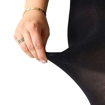 MANZI Women's Control Top Plus Size Tights for Women High Waist Opaque Pantyhose 1 Pair Black 1 Pair Suntan XXX-Large