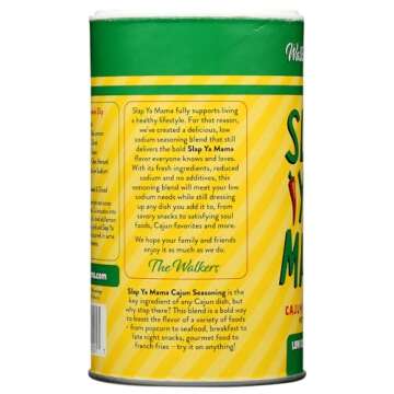 Slap Ya Mama Cajun Seasoning from Louisiana, Low Sodium Blend, No MSG and Kosher, 6 Ounce Can, Pack ...