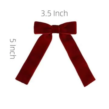 Meseey 12 Pcs Velvet Bows with Twist Tie 3.5 Inch Pre-Tied Vintage Christmas Velvet Ribbon Bows for ...