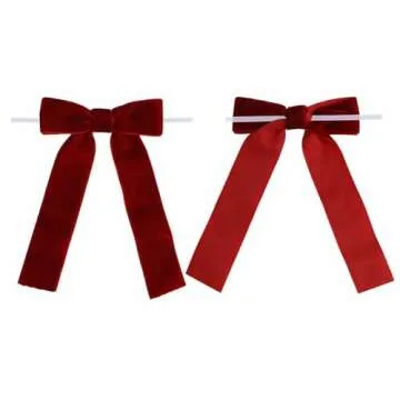 Meseey 12 Pcs Velvet Bows with Twist Tie 3.5 Inch Pre-Tied Vintage Christmas Velvet Ribbon Bows for Treat Bags Gift Wrapping Basket Wedding Baby Shower Brithday Party (Burgundy, 3.5Inch)