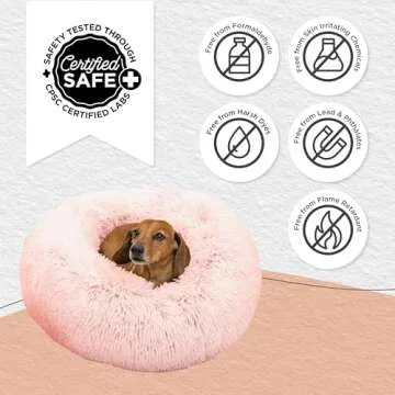 Calming Donut Dog and Cat Bed in Candy Pink