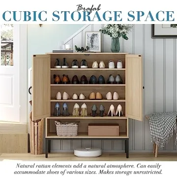 Elegant Brafab Shoe Storage Cabinet with Adjustable Shelves