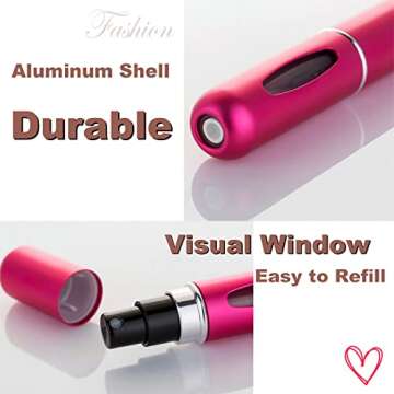 LAIKME Travel Mini Perfume Refillable Atomizer - Portable Perfume Cologne Spray Container Bottle - T...