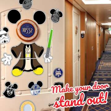 Cute 13Pcs Cruise Door Magnets For Disney Fans