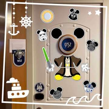 Cute 13Pcs Cruise Door Magnets For Disney Fans