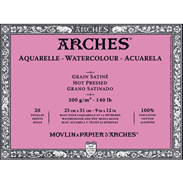 Arches Hot Press Watercolor Paper 140 lb 9x12 Sheets