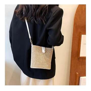 JOLILUNA Straw Crossbody Bags for Women Rattan Purse Woven Purse Small Straw Purses 2024 Beach Purse...