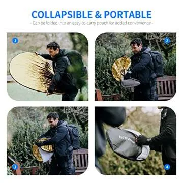 NEEWER 32 Inch/80 Centimeter Light Reflector Light Diffuser 5 in 1 Collapsible Multi Disc with Bag - Translucent, Silver, Gold, White, and Black for Studio Photography Lighting and Outdoor Lighting