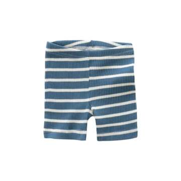 AVAUMA Baby Boys Girls Pajama Set 6M-10Y Kids Cute Toddler Snug fit Pjs Cotton Stripe Short Sleeve Sleepwear (Dark blue/Iv 6-12 Months)