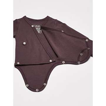 L'ovedbaby Unisex Baby 100% Organic Kimono Bodysuit (Eggplant, Preemie-NB)