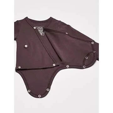 L'ovedbaby Unisex Baby 100% Organic Kimono Bodysuit (Eggplant, Preemie-NB)