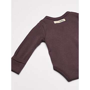 L'ovedbaby Unisex Baby 100% Organic Kimono Bodysuit (Eggplant, Preemie-NB)