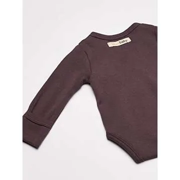 L'ovedbaby Unisex Baby 100% Organic Kimono Bodysuit (Eggplant, Preemie-NB)