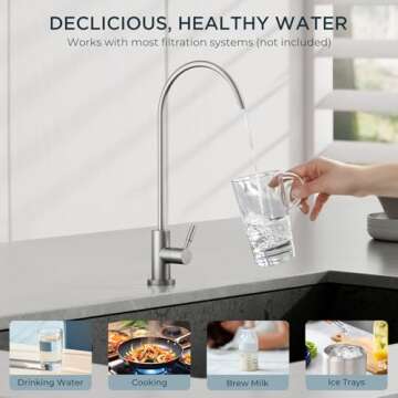 FORIOUS Stainless Steel Water Filter Faucet for Kitchens