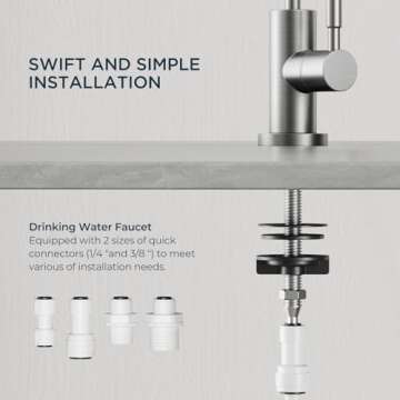 FORIOUS Stainless Steel Water Filter Faucet for Kitchens