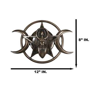 Ebros Gift Neopagan Shaman Spiral Goddess Wall Decor Lunar Triple Goddess Wicca Wall Plaque Figurine Holy Trinity Wiccan Abstract 3D Art Sculpture