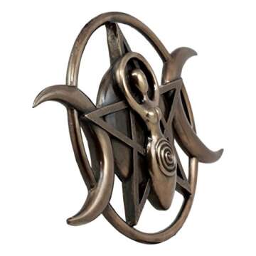 Ebros Gift Neopagan Shaman Spiral Goddess Wall Decor Lunar Triple Goddess Wicca Wall Plaque Figurine Holy Trinity Wiccan Abstract 3D Art Sculpture