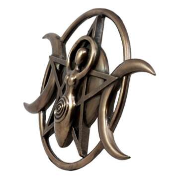 Ebros Gift Neopagan Shaman Spiral Goddess Wall Decor Lunar Triple Goddess Wicca Wall Plaque Figurine Holy Trinity Wiccan Abstract 3D Art Sculpture