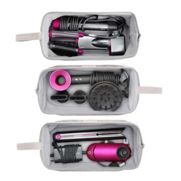 BUBM Travel Case Compatible with Dyson Airwrap & Curling Iron, Portable Hair Dryer Carrying Bag Wate...