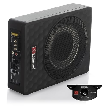 HYANKA 400W 8 Inch Compact Underseat Car Subwoofer with Built-in Amp - Transform Your Ride