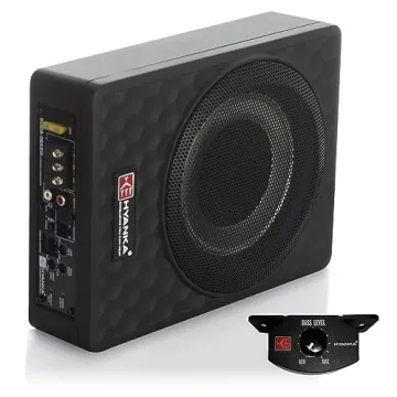 HYANKA 400W 8 Inch Compact Underseat Car Subwoofer with Built-in Amp - Transform Your Ride