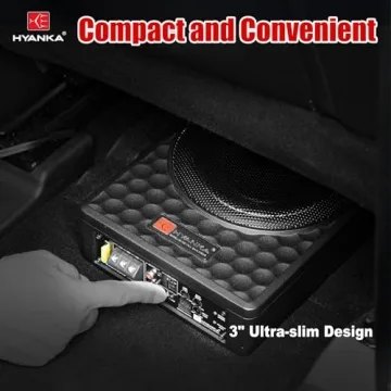 HYANKA 400W 8 Inch Compact Underseat Car Subwoofer with Built-in Amp