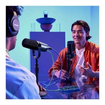 Shure MV7i Smart Microphone with Built-in Audio Interface - Podcast & Musician Mic with 2 Channels, ...