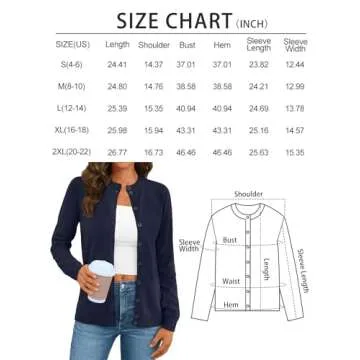 LILLUSORY Women's Cardigan Sweaters 2025 Lightweight Fall Oufits Clothes Fashion Trendy Long Sleeve Tops Casual Jackets XX-Large Black