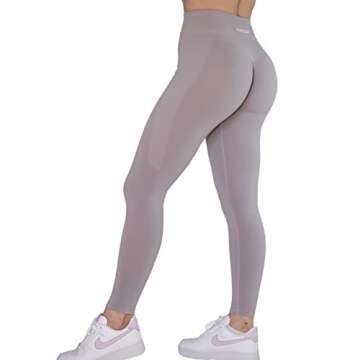 AUROLA Intensify Workout Leggings for Women Seamless Scrunch Tights Tummy Control Gym Fitness Girl Sport Active Yoga Pants (S, Raindrops)