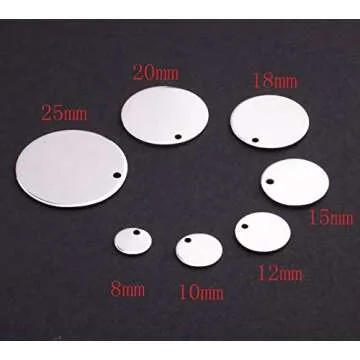 70pcs Mix Size Stainless Steel Blank Stamping Message Word Tag Pendants Flat Round Charms for DIY Jewelry Making