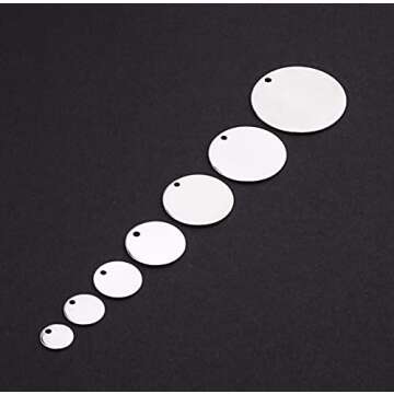 70pcs Mix Size Stainless Steel Blank Stamping Message Word Tag Pendants Flat Round Charms for DIY Jewelry Making