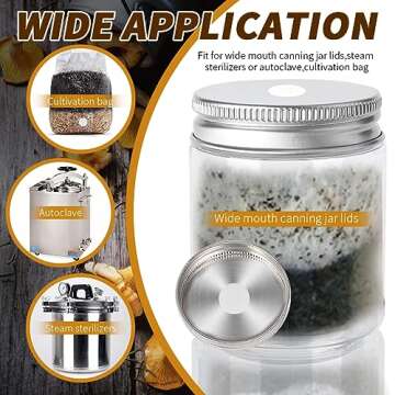 Synthetic Filter Paper Stickers 20 mm PTFE Filter Disc 0.3 μm Filter Paper for Mushroom Cultivation Wide Mouth Jar Lids(120 Pieces)