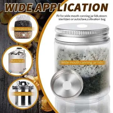 Synthetic Filter Paper Stickers 20 mm PTFE Filter Disc 0.3 μm Filter Paper for Mushroom Cultivation Wide Mouth Jar Lids(120 Pieces)